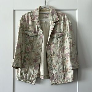 Denim jacket with floral print